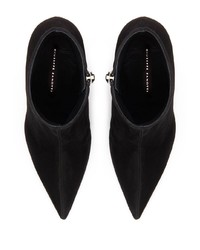 Черные замшевые ботильоны на танкетке от Giuseppe Zanotti