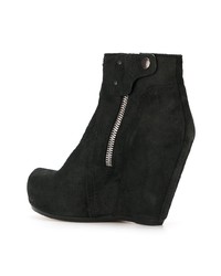 Черные замшевые ботильоны на танкетке от Rick Owens