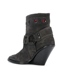 Черные замшевые ботильоны на танкетке от Diesel