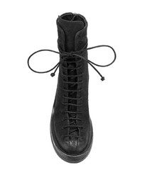 Черные замшевые ботильоны на шнуровке от Marsèll