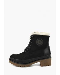 Черные замшевые ботильоны на шнуровке от Der Spur