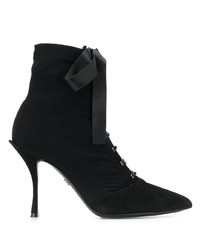Черные замшевые ботильоны на шнуровке от Dolce & Gabbana