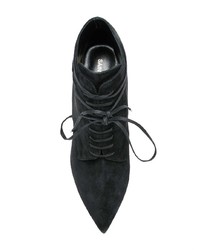 Черные замшевые ботильоны на шнуровке от Saint Laurent