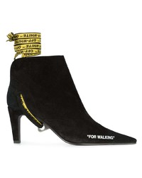 Черные замшевые ботильоны с принтом от Off-White