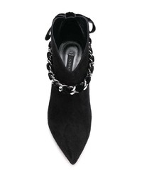 Черные замшевые ботильоны с украшением от Casadei
