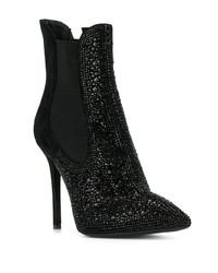 Черные замшевые ботильоны с украшением от Pinko