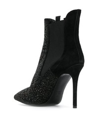 Черные замшевые ботильоны с украшением от Pinko