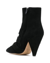 Черные замшевые ботильоны с украшением от Marc Ellis