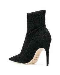 Черные замшевые ботильоны с украшением от Sergio Rossi
