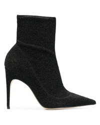 Черные замшевые ботильоны с украшением от Sergio Rossi