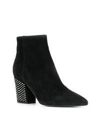 Черные замшевые ботильоны с украшением от Sergio Rossi