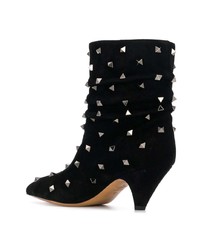 Черные замшевые ботильоны с шипами от Valentino