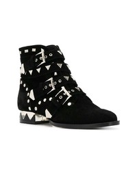 Черные замшевые ботильоны с шипами от Sophia Webster