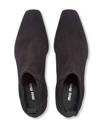 Черные замшевые ботильоны с шипами от Miu Miu