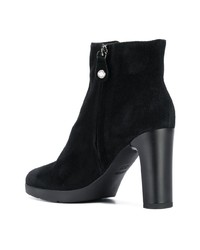 Черные замшевые ботильоны от Geox
