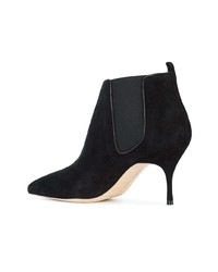 Черные замшевые ботильоны от Manolo Blahnik