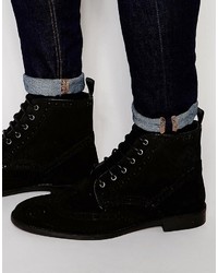 Черные замшевые ботинки броги от Asos
