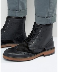 Черные замшевые ботинки броги от Frank Wright