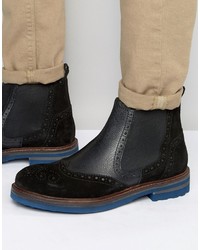 Черные замшевые ботинки броги