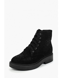 Женские черные замшевые ботинки на шнуровке от Berkonty