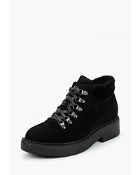 Женские черные замшевые ботинки на шнуровке от Berkonty