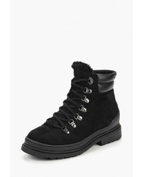 Женские черные замшевые ботинки на шнуровке от Bona Dea
