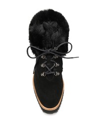 Женские черные замшевые ботинки на шнуровке от Castaner