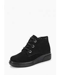 Женские черные замшевые ботинки на шнуровке от Clovis