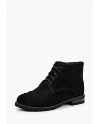 Женские черные замшевые ботинки на шнуровке от Covani