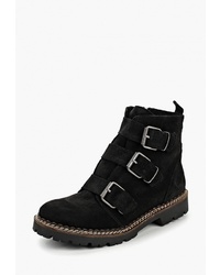 Женские черные замшевые ботинки на шнуровке от El Tempo