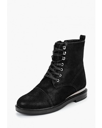 Женские черные замшевые ботинки на шнуровке от Elche