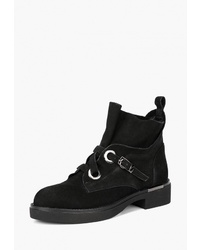 Женские черные замшевые ботинки на шнуровке от Emilia Estra
