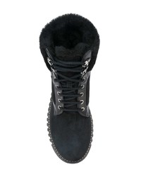 Женские черные замшевые ботинки на шнуровке от Loriblu