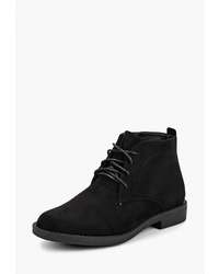 Женские черные замшевые ботинки на шнуровке от Go-Go