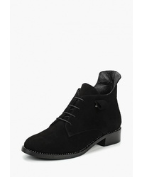 Женские черные замшевые ботинки на шнуровке от Hestrend