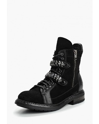 Женские черные замшевые ботинки на шнуровке от Ilvi
