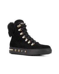 Женские черные замшевые ботинки на шнуровке от Baldinini