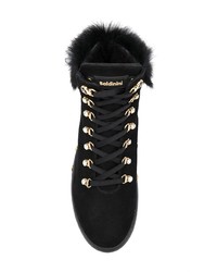 Женские черные замшевые ботинки на шнуровке от Baldinini