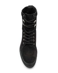 Женские черные замшевые ботинки на шнуровке от Tod's