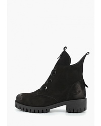 Женские черные замшевые ботинки на шнуровке от Laremo
