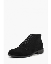 Женские черные замшевые ботинки на шнуровке от Marquiiz