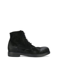 Женские черные замшевые ботинки на шнуровке от Marsèll