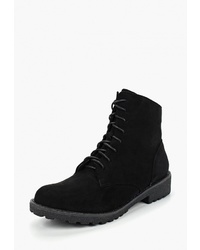 Женские черные замшевые ботинки на шнуровке от Max Shoes
