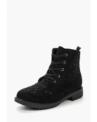Женские черные замшевые ботинки на шнуровке от Max Shoes