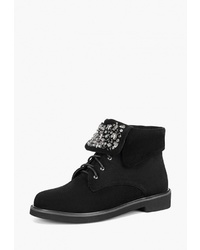 Женские черные замшевые ботинки на шнуровке от Medelista