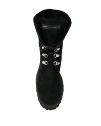 Женские черные замшевые ботинки на шнуровке от Giuseppe Zanotti