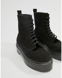 Женские черные замшевые ботинки на шнуровке от Office
