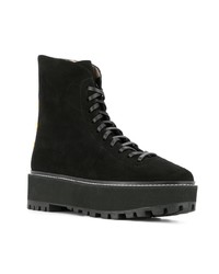 Женские черные замшевые ботинки на шнуровке от Stuart Weitzman