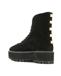 Женские черные замшевые ботинки на шнуровке от Stuart Weitzman