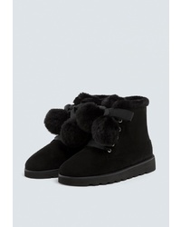 Женские черные замшевые ботинки на шнуровке от Pull&Bear